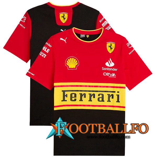 Camiseta de manga corta F1 Scuderia Ferrari Team Rojo/Negro/Amarillo 2024 -02