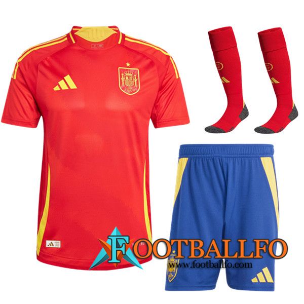 Camisetas Futbol España Primera (Cortos + Calcetines) UEFA Euro 2024