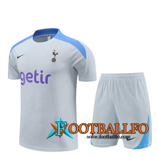 Camiseta Entrenamiento + Cortos Tottenham Hotspur Gris/Azul 2024/2025