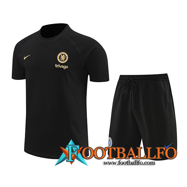 Camiseta Entrenamiento + Cortos FC Chelsea Negro 2024/2025