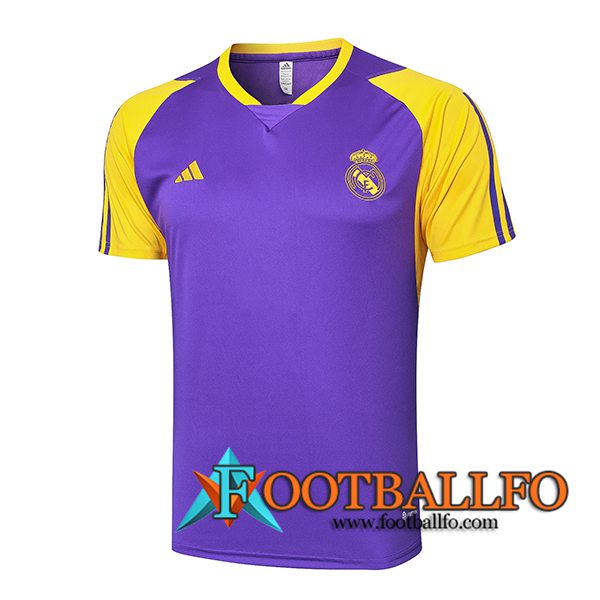 Camiseta Entrenamiento Real Madrid Violeta/Amarillo 2024/2025