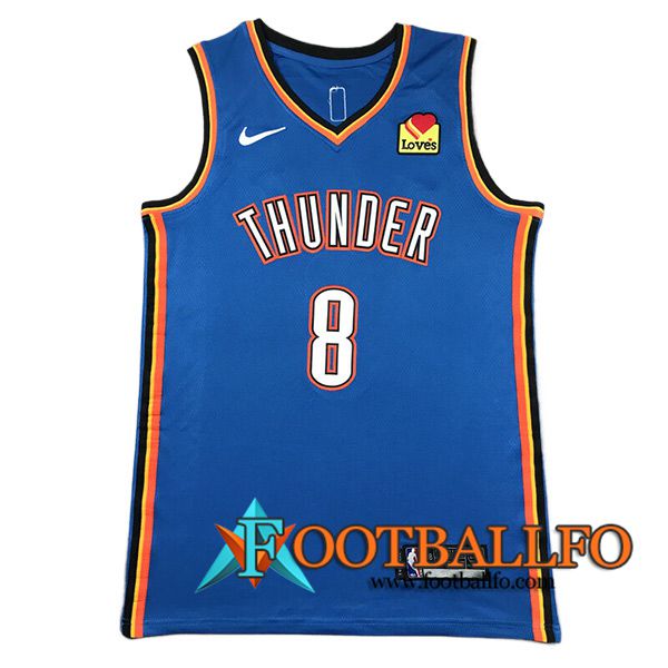 Camisetas NBA Oklahoma City Thunder (WILLIAMS #8) 2024/25 Azul/Naranja