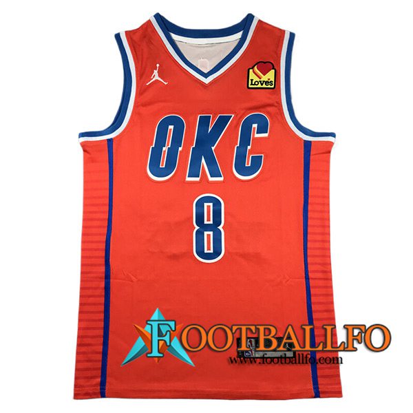 Camisetas NBA Oklahoma City Thunder (WILLIAMS #8) 2024/25 Naranja/Azul