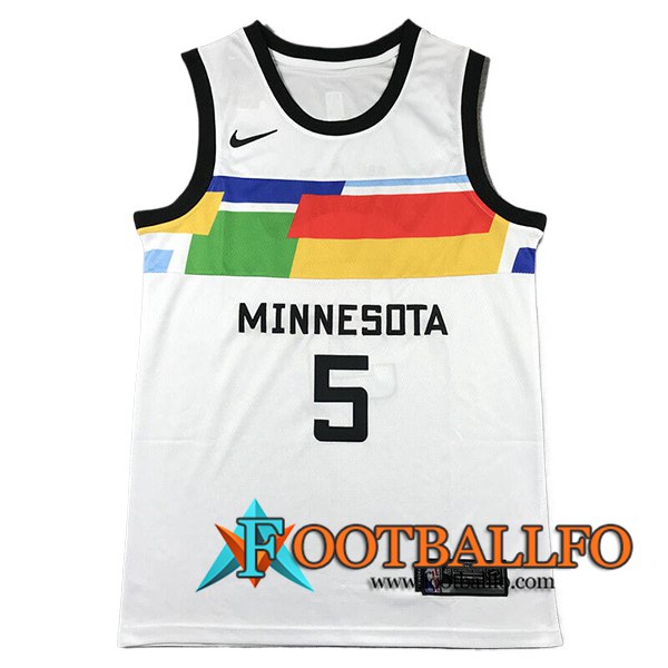Camisetas NBA Minnesota Timberwolves (EDWARDS #5) 2024/25 Blanco