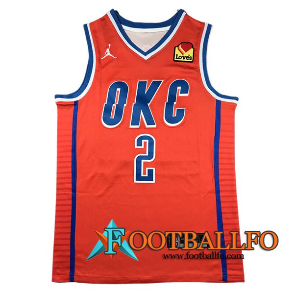 Camisetas NBA Oklahoma City Thunder (GILGEOUS-ALEXANDER #2) 2024/25 Naranja/Azul