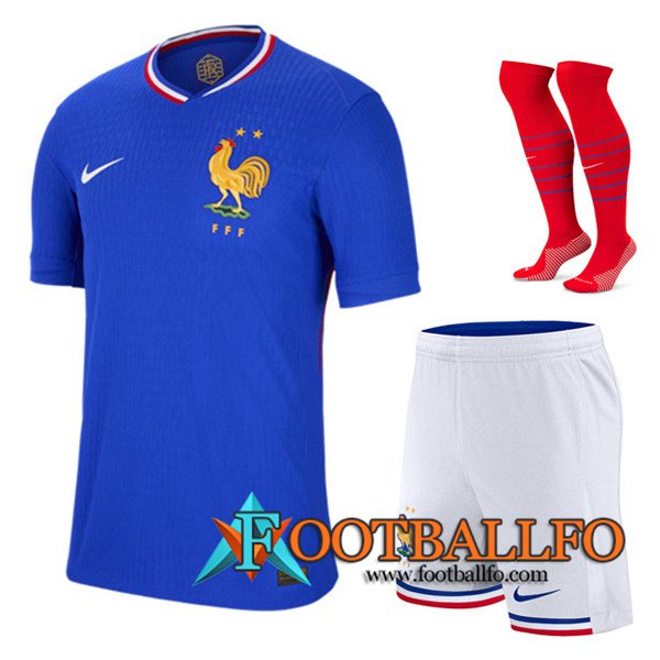 Camisetas Futbol Francia Primera (Cortos + Calcetines) UEFA Euro 2024