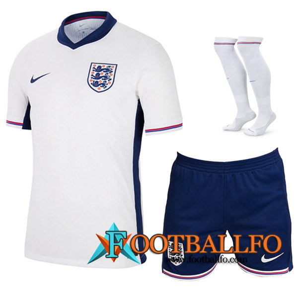 Camisetas Futbol Inglaterra Primera (Cortos + Calcetines) UEFA Euro 2024