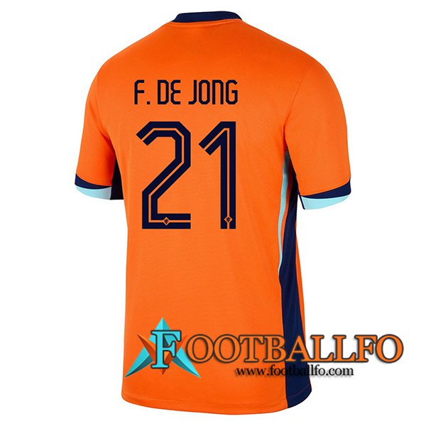Camisetas De Futbol Países Bajos (F.DE JONG #21) UEFA Euro 2024 Primera