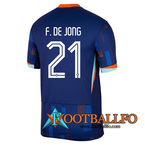 Camisetas De Futbol Países Bajos (F.DE JONG #21) UEFA Euro 2024 Segunda