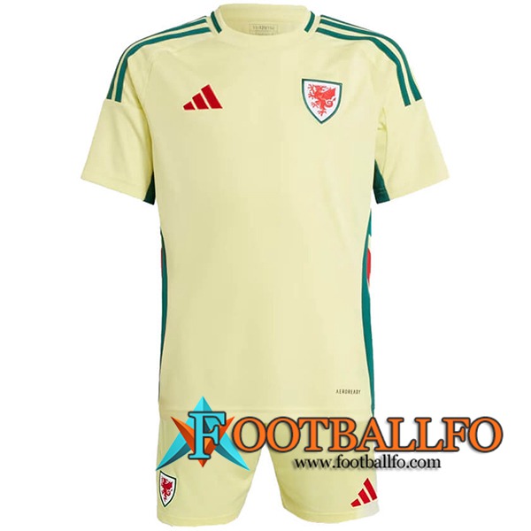 Camisetas De Futbol Gales Ninos Segunda 2024/2025