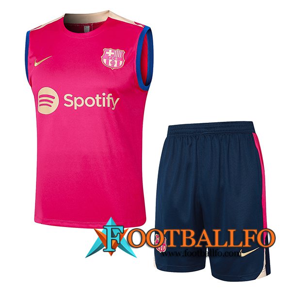 Camiseta Entrenamiento sin mangas + Cortos FC Barcelona Rojo 2024/2025