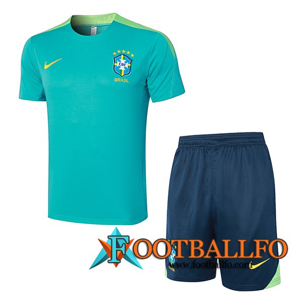 Camiseta Entrenamiento + Cortos Brasil Verde 2024/2025