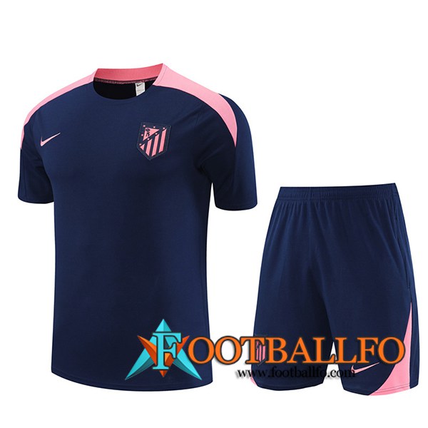 Camiseta Entrenamiento + Cortos Atletico Madrid Azul/Rosa 2024/2025