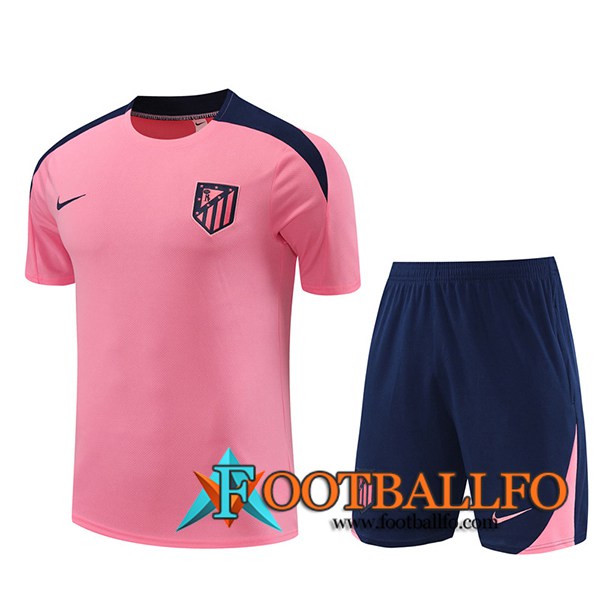 Camiseta Entrenamiento + Cortos Atletico Madrid Rosa/Azul 2024/2025