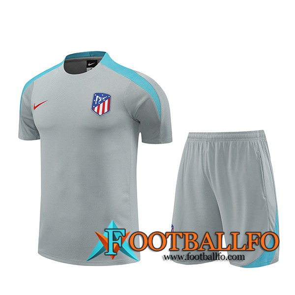 Camiseta Entrenamiento + Cortos Atletico Madrid Gris/Azul 2024/2025