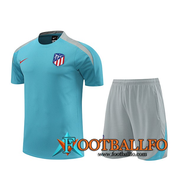 Camiseta Entrenamiento + Cortos Atletico Madrid Azul/Gris 2024/2025