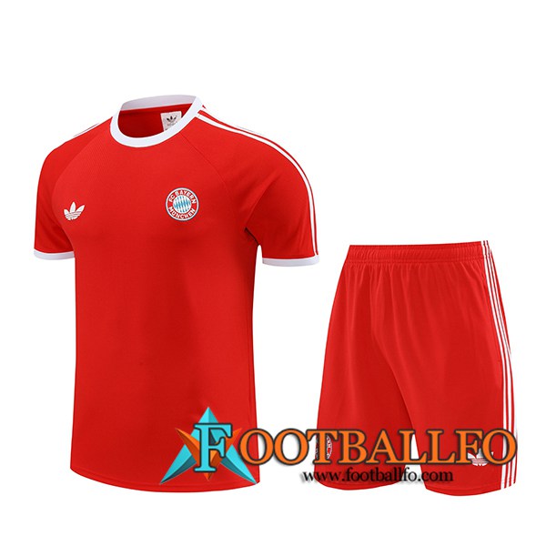 Camiseta Entrenamiento + Cortos Bayern Munich Rojo/Blanco 2024/2025