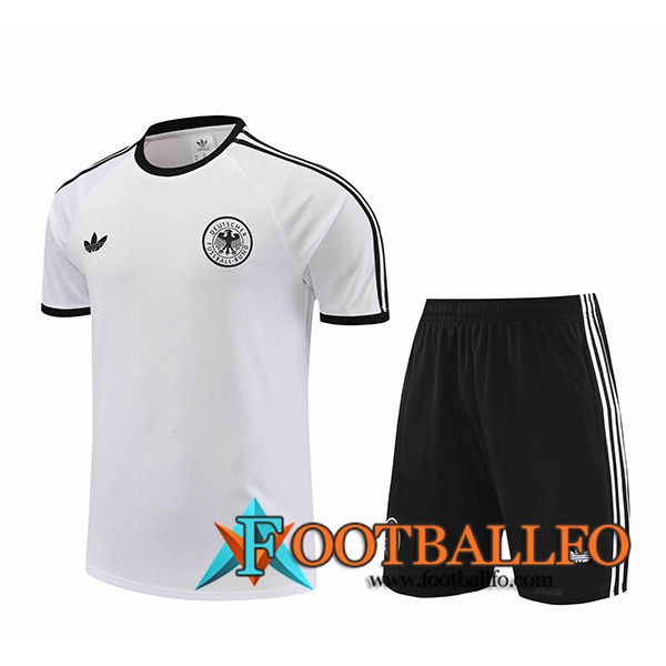 Camiseta Entrenamiento + Cortos Alemania Blanco/Negro 2024/2025