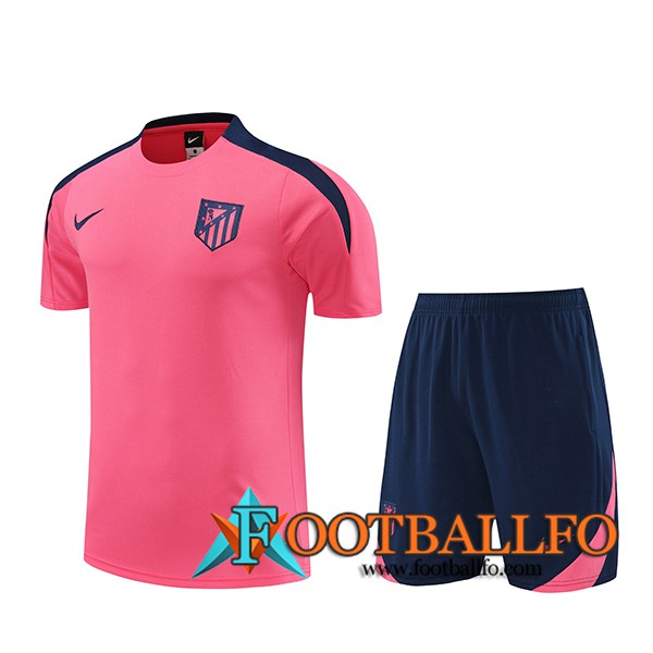 Camiseta Entrenamiento + Cortos Atletico Madrid Rosa/Azul 2024/2025