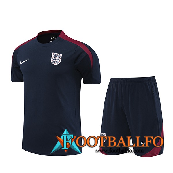 Camiseta Entrenamiento + Cortos Inglaterra Negro/Rojo 2024/2025