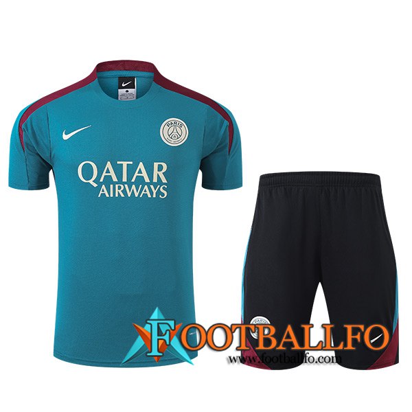 Camiseta Entrenamiento + Cortos PSG Azul/Rojo 2024/2025