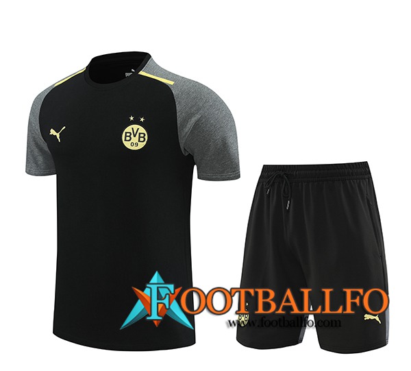 Camiseta Entrenamiento + Cortos Dortmund Negro/Gris 2024/2025