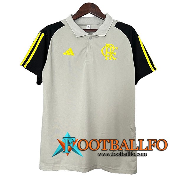 Camiseta Polo Flamengo Gris/Negro 2024/2025