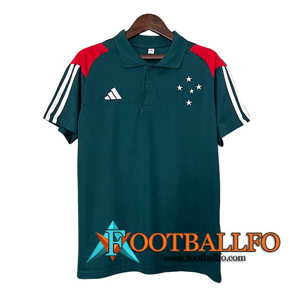 Camiseta Polo Cruzeiro Verde/Blanco/Rojo 2024/2025