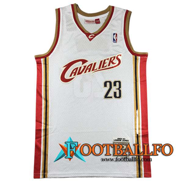 Camisetas De Futbol Cleveland Cavaliers (JAMES #23) 2024/25 Blanco/Rojo