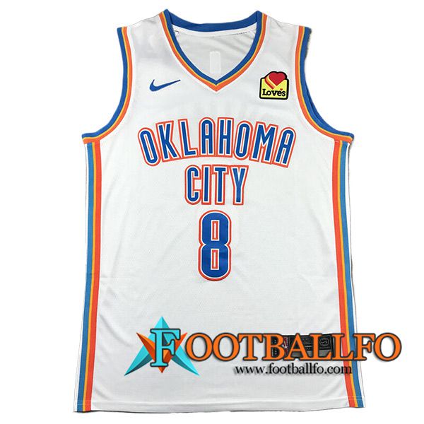 Camisetas De Futbol Oklahoma City Thunder (WILLIAMS #8) 2024/25 Blanco/Rojo/Azul