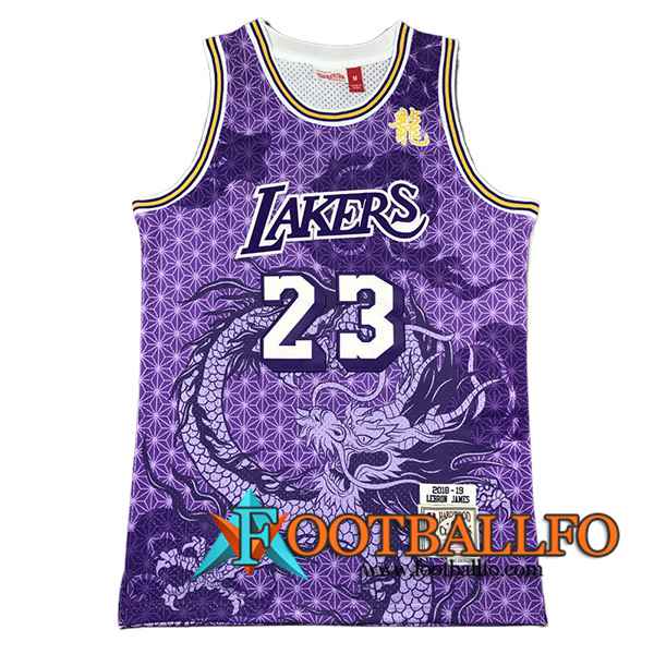 Camisetas De Futbol Los Angeles Lakers (JAMES #23) 2024/25 Violeta -02