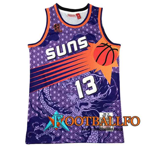 Camisetas De Futbol Phoenix Suns (NASH #13) 2024/25 Violeta/Naranja