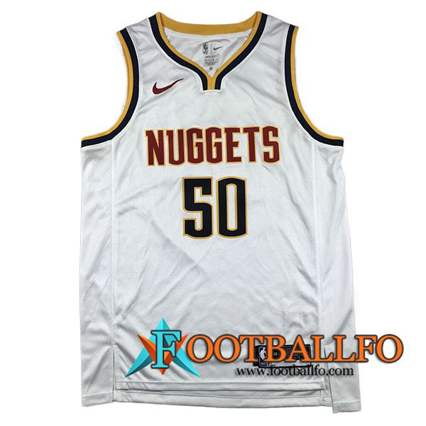 Camisetas De Futbol Denver Nuggets (GORDON #50) 2024/25 Blanco/Negro/Amarillo