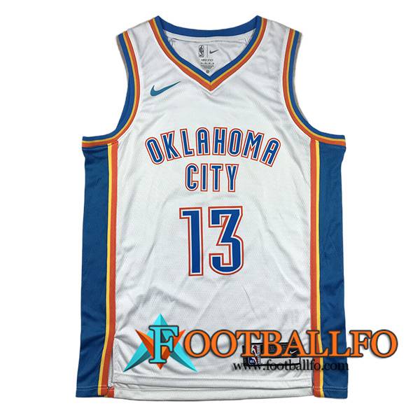 Camisetas De Futbol Oklahoma City Thunder (GEORGE #13) 2024/25 Blanco/Azul