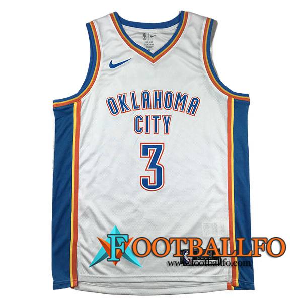 Camisetas De Futbol Oklahoma City Thunder (GIDDEY #3) 2024/25 Blanco/Azul