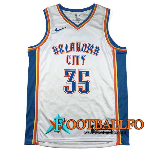 Camisetas De Futbol Oklahoma City Thunder (DURANT #35) 2024/25 Blanco/Azul