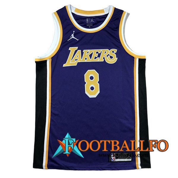 Camisetas De Futbol Los Angeles Lakers (BRYANT #8) 2024/25 Violeta/Negro/Amarillo