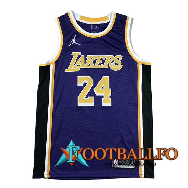 Camisetas De Futbol Los Angeles Lakers (BRYANT #24) 2024/25 Violeta/Negro/Amarillo