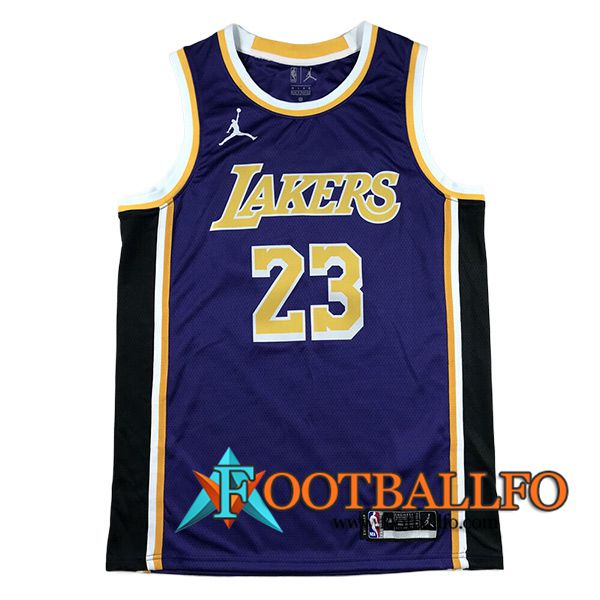 Camisetas De Futbol Los Angeles Lakers (JAMES #23) 2024/25 Violeta/Negro/Amarillo