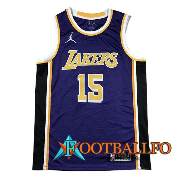 Camisetas De Futbol Los Angeles Lakers (REAVES #15) 2024/25 Violeta/Negro/Amarillo