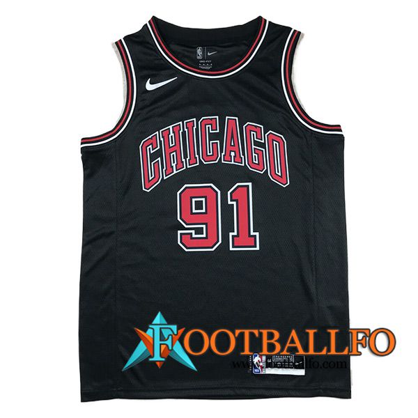 Camisetas De Futbol Chicago Bulls (ROOMAN #91) 2024/25 Negro/Rojo -02