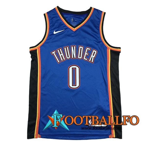 Camisetas De Futbol Oklahoma City Thunder (WESTBROOK #0) 2024/25 Azul/Negro