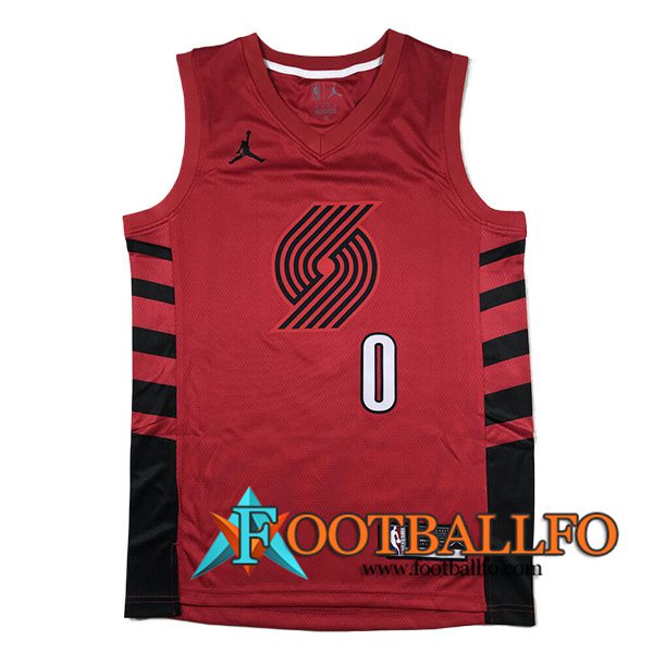 Camisetas De Futbol Portland Trail Blazers (LILLARD #0) 2024/25 Rojo/Negro