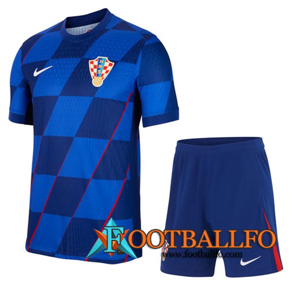 Camisetas Futbol Croacia Segunda + Cortos UEFA Euro 2024