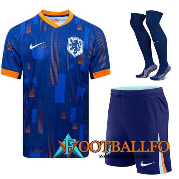 Camisetas Futbol Países Bajos Segunda (Cortos + Calcetines) UEFA Euro 2024