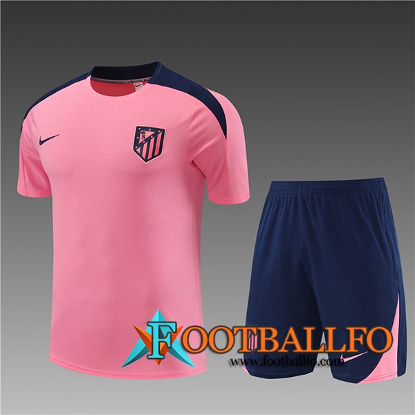Camiseta Entrenamiento + Cortos Atletico Madrid Ninos Rosa/Azul 2024/2025