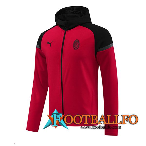 Chaqueta Con Capucha AC Milan Rojo/Negro 2024/2025