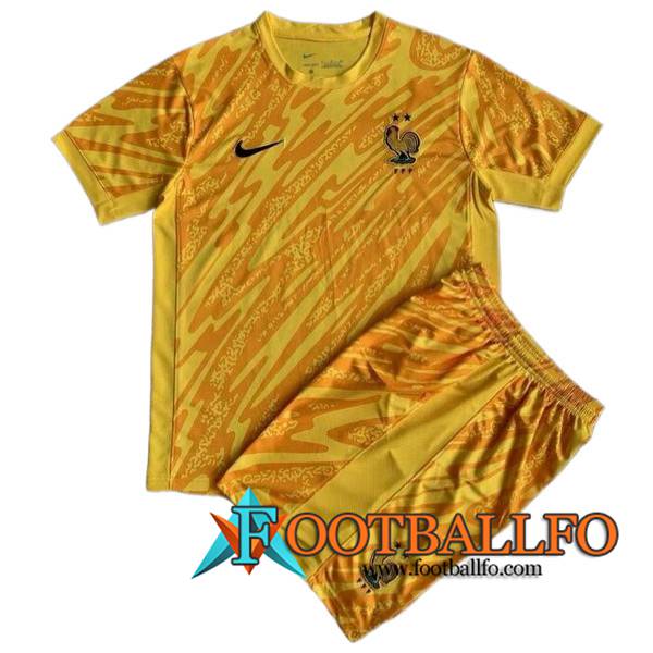 Camisetas De Futbol Francia Ninos Portero Amarillo 2024/2025