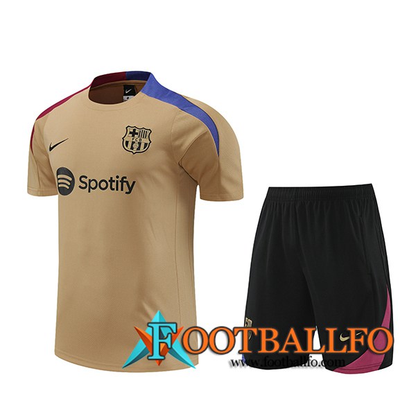 Camiseta Entrenamiento + Cortos FC Barcelona Marrón 2024/2025