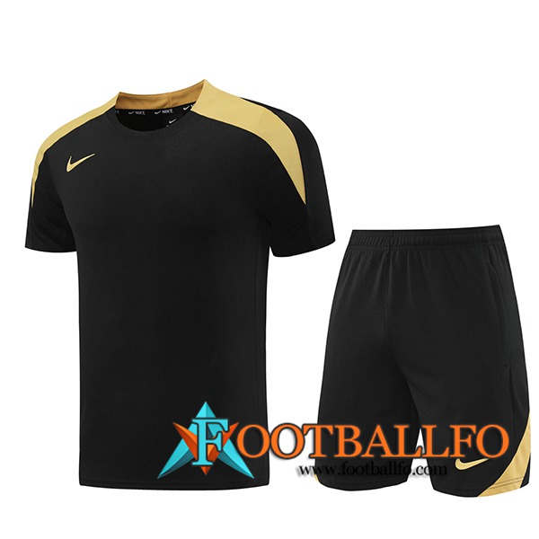 Camiseta Entrenamiento + Cortos Nike Negro/Amarillo 2024/2025